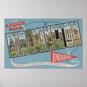 Poster Université de l'Indiana - Scènes de grandes lettre