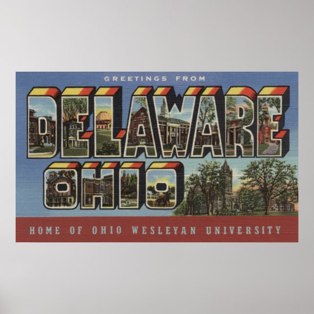 Poster Université de Wesleyan - Scènes de grandes lettres (Devant)