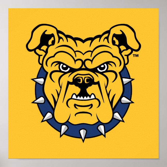 Poster Université d'État NCA&T | Tête de Bulldog (Devant)