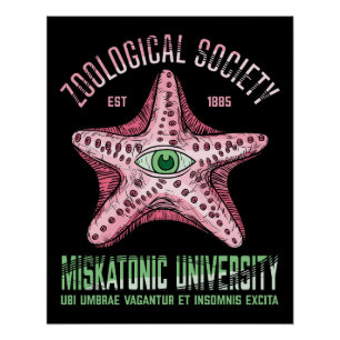 Poster Université Miskatonique Société zoologique Lovecra