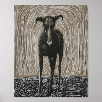 Poster Unleashed Soul: Modern Expressionist Dog Art