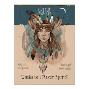 Poster Unshaken River Spirit - Inspirational Girl Art