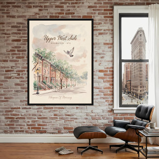 Poster Upper West Side Aquarelle Vintage