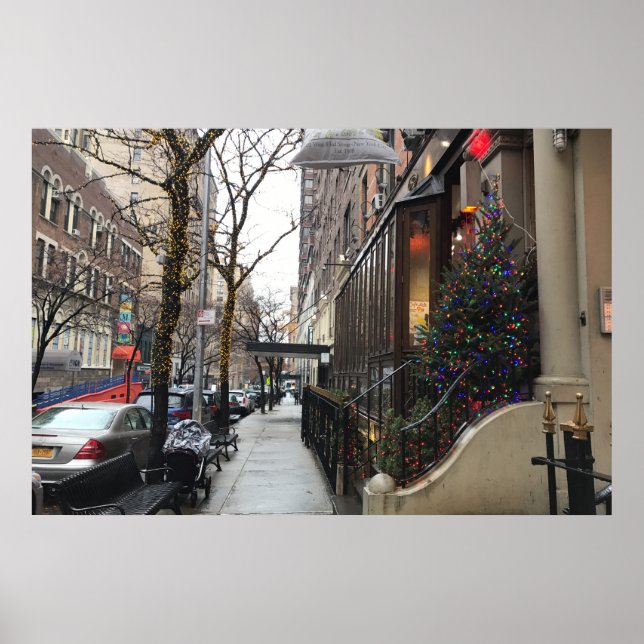 Poster Upper West Side NYC Neige Feux de Noël New York (Devant)