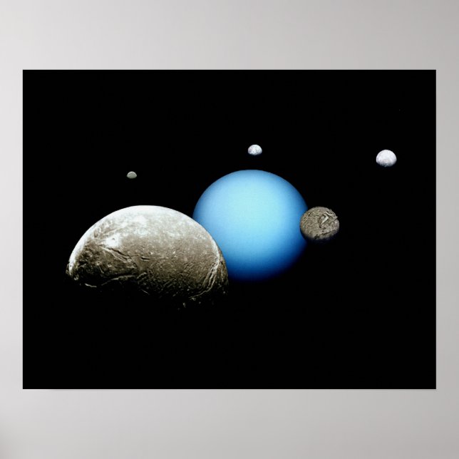 Poster Uranus et lunes Planète de la NASA (Devant)