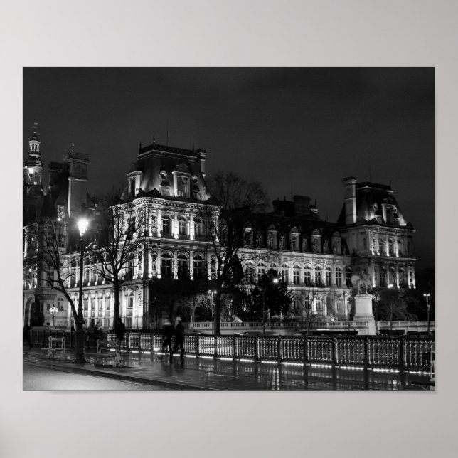 Poster Urbain, moderne photo de vie nocturne parisienne (Devant)