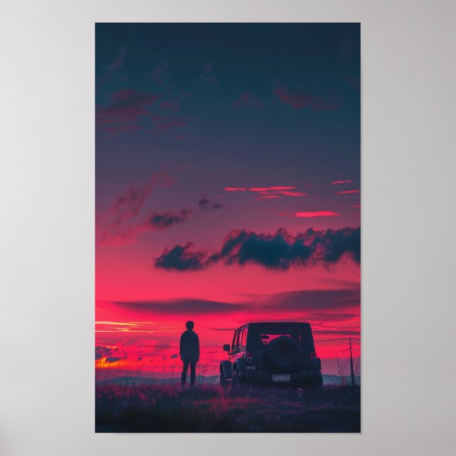 Poster Urban Explorer avec une personne et un VUS  (Devant)