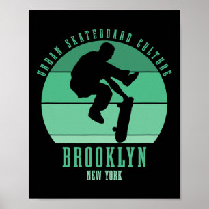 Poster Urne de skateboard de Brooklyn New York City