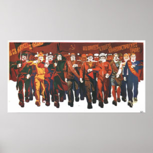 Poster URSS CCCP Guerre froide Union soviétique Propagati