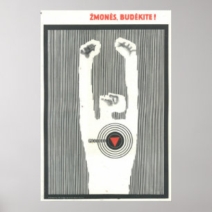 Poster URSS CCCP Guerre froide Union soviétique Propagati