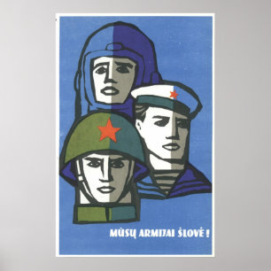 Poster URSS CCCP Guerre froide Union soviétique Propagati