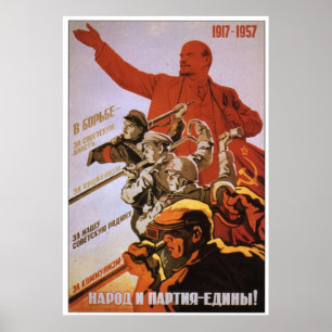 Poster URSS CCCP Guerre froide Union soviétique Propagati