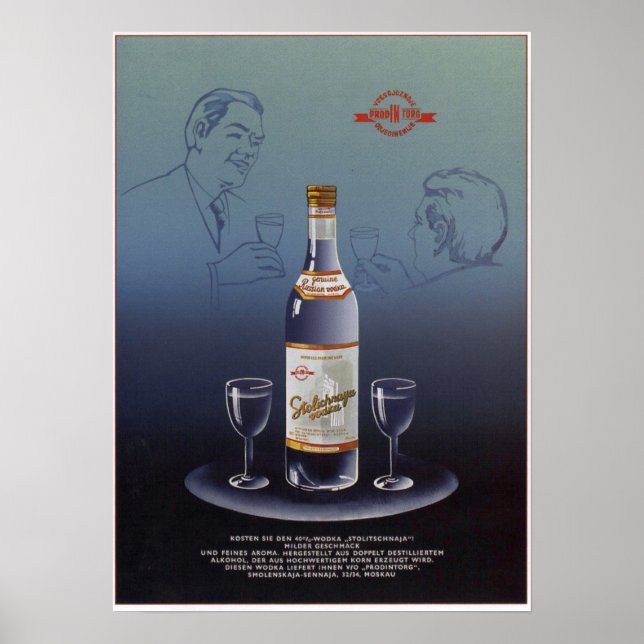 Poster URSS Stolichnaya Vodka Publicité 1965 (Devant)