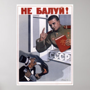 Poster URSS Union soviétique Anti-capitalisme 1948