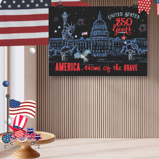 Poster US 250 America Home of the Brave Commemorative 