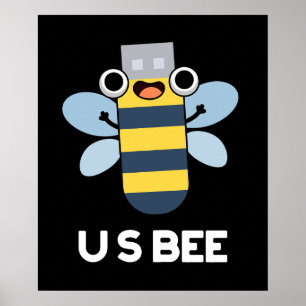 Poster US Bee Funny USB - Jeu technique Dark BG