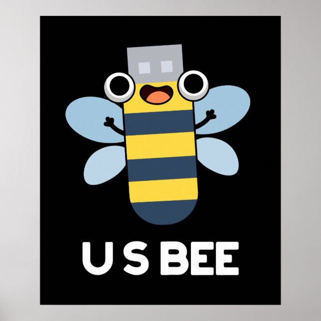 Poster US Bee Funny USB - Jeu technique Dark BG (Devant)