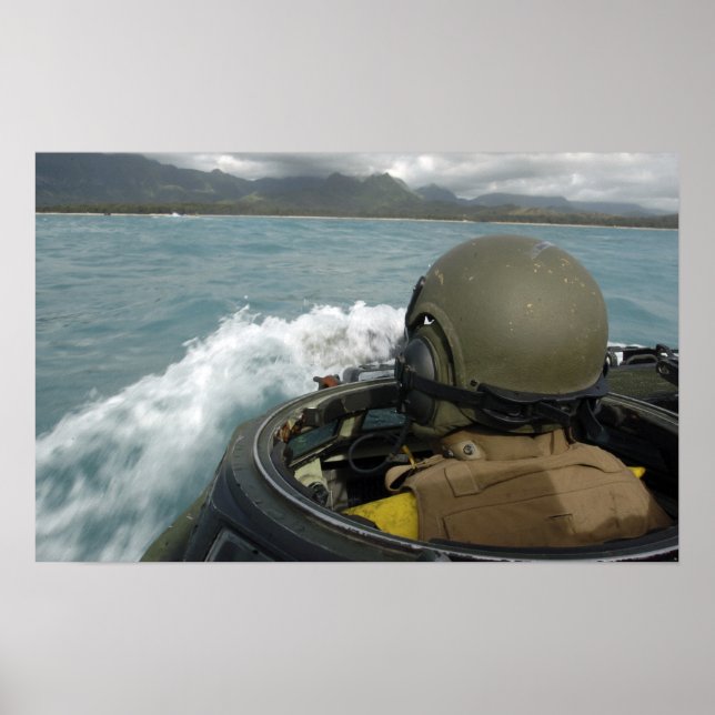 Poster US Marine conduit un véhicule d'assaut amphibie (Devant)