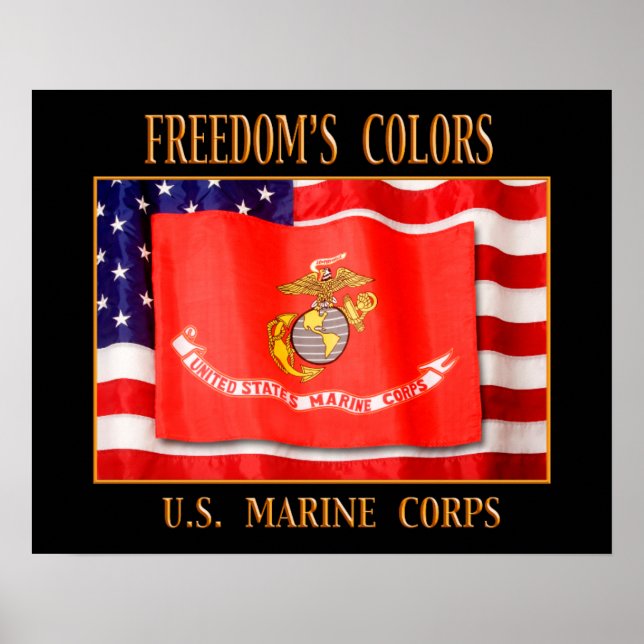 Poster US Marine Corps 20" x 16" Print (Devant)