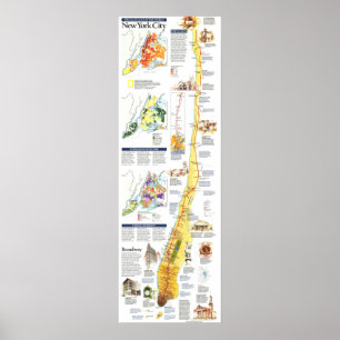 Poster " USA : 1990 New York MANHATTAN map ...