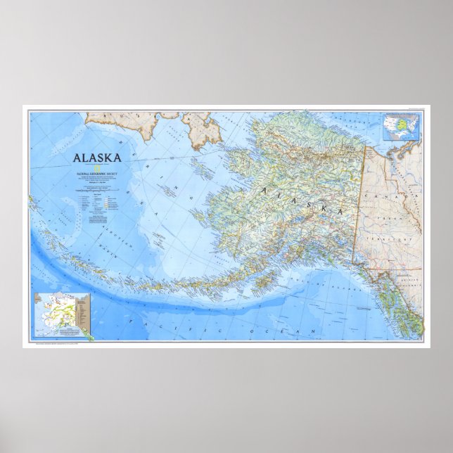 Poster " USA : 1994/today Alaska - Carte détaillée ... (Devant)