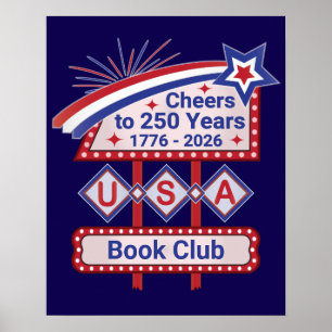 Poster USA 250 personnalisé - Marquee Rétro Patriotique