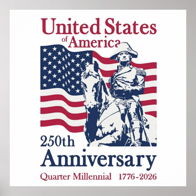 Poster USA 250th Anniversary Semiquincentennial 1776-2026 (Devant)