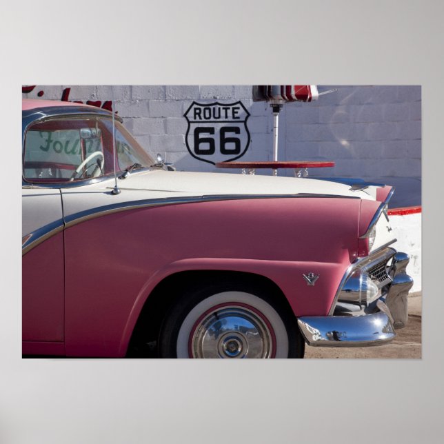 Poster USA, Arizona, Williams. Rt. 66 Ville, années 50 (Devant)