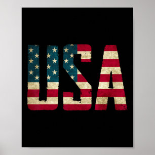 Poster Usa Chemise Femmes Hommes Enfants Drapeau Américai