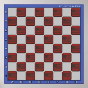 Poster USA Chess Board