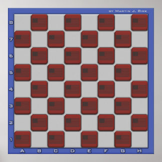 Poster USA Chess Board