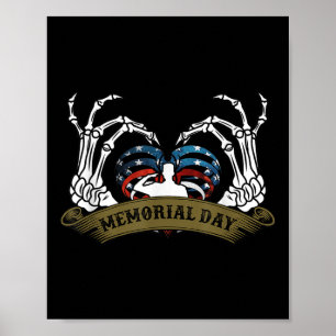 Poster Usa Drapeau Coeur American Patriotic Memorial Day