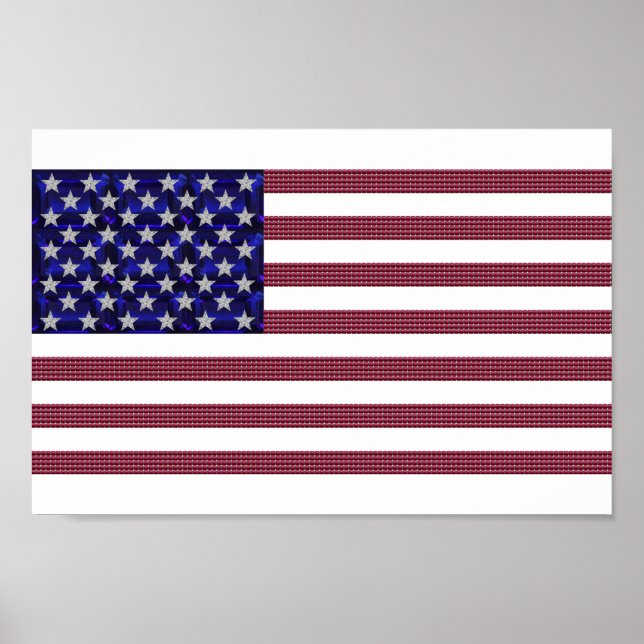 Poster USA Drapeau Gemstone Art (Devant)