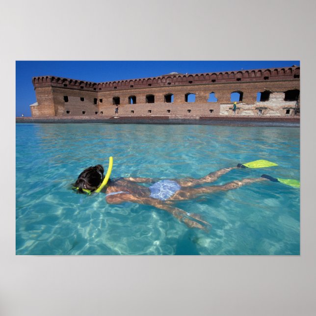 Poster USA, FL, Florida Keys, Fort Jefferson, 1846, (Devant)