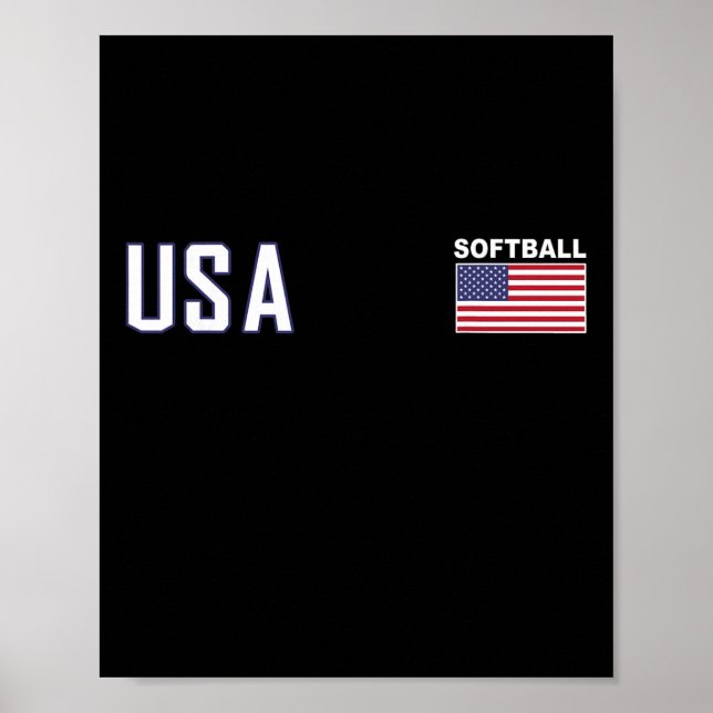Poster Usa Flag Softll Team Equipment Women Men Softll  (Devant)