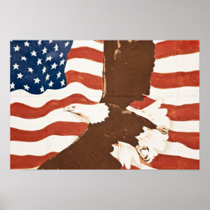 Poster USA, Louisiane, Port Allen. Fresque patriotique