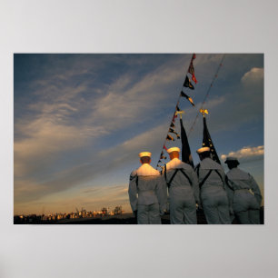 Poster USA, Massachusettes, Boston. Couleur de la marine