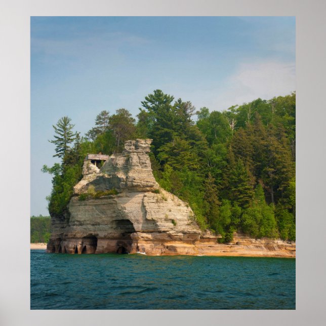 Poster USA, Michigan. Formation de Rocher du Château de M (Devant)