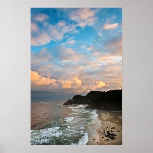 Poster USA, Oregon. Heceta Head Lighthouse le matin (Devant)