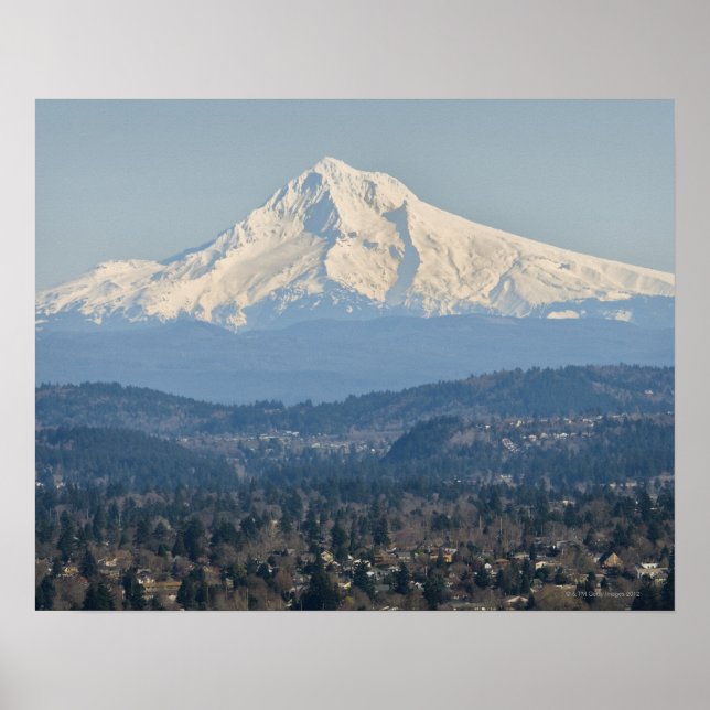 Poster USA, Oregon, Mont Hood en hiver (Devant)