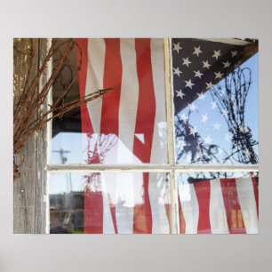 Poster USA, Oregon, Shaniko. Indicateur dans la fenêtre e
