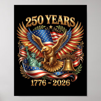 Poster Usa pride eagle 250 years 1776-2026 4th july