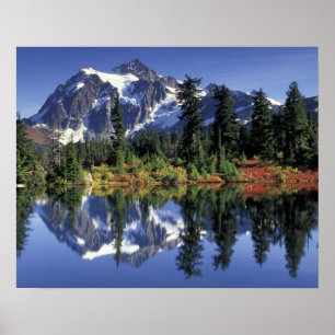 Poster USA, WA, Heather Meadows RA. Mont Shuksan à