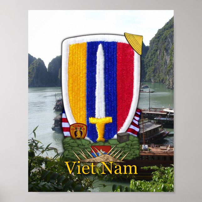 Poster USARV Vietnam Nam War Patch Imprimer (Devant)