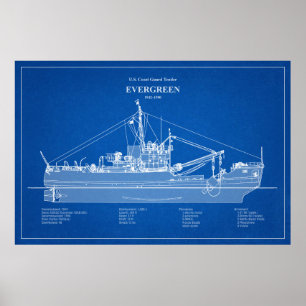 Poster USCGT À feuillage persistant wlb-295 - ABD