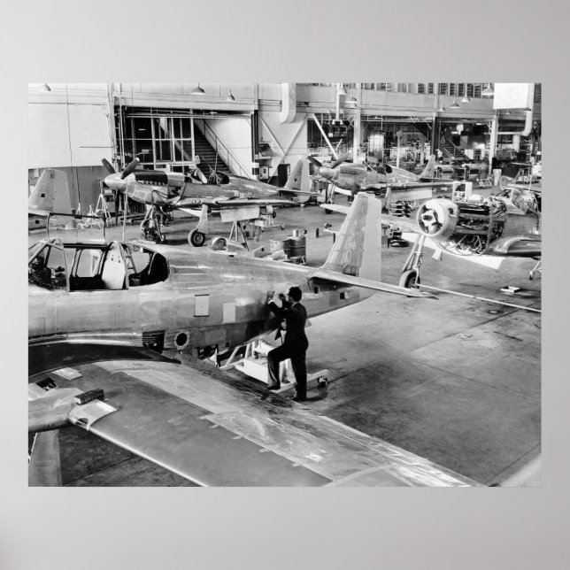 Poster Usine d'avion : 1940 (Devant)