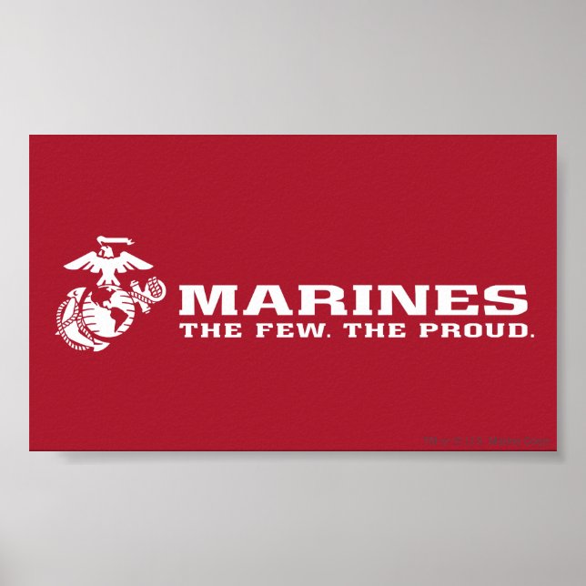 Poster USMC Les rares Logo Fiers - Blanc (Devant)