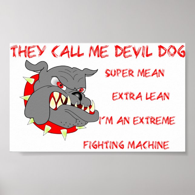 Poster USMC On m'appelle Devil Chien (Devant)