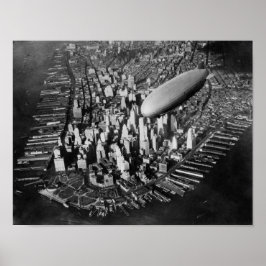 Poster USS Akron survolant New York - Vers 1932
