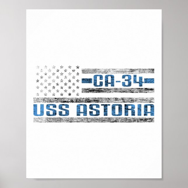 Poster Uss Astoria World War Cruiser Ca-34 Us Army (Devant)
